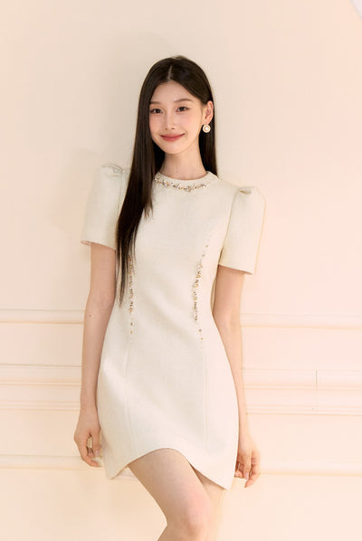 White Small Fragrance Dress OSH0164