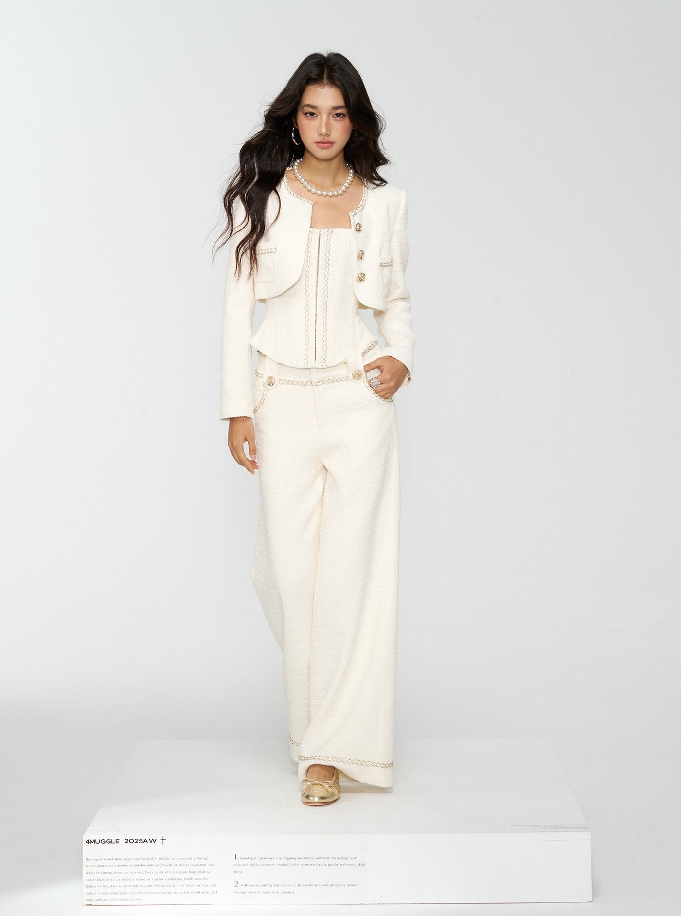 Luxurious-style Short Jacket/Camisole/Pants 4MU0160