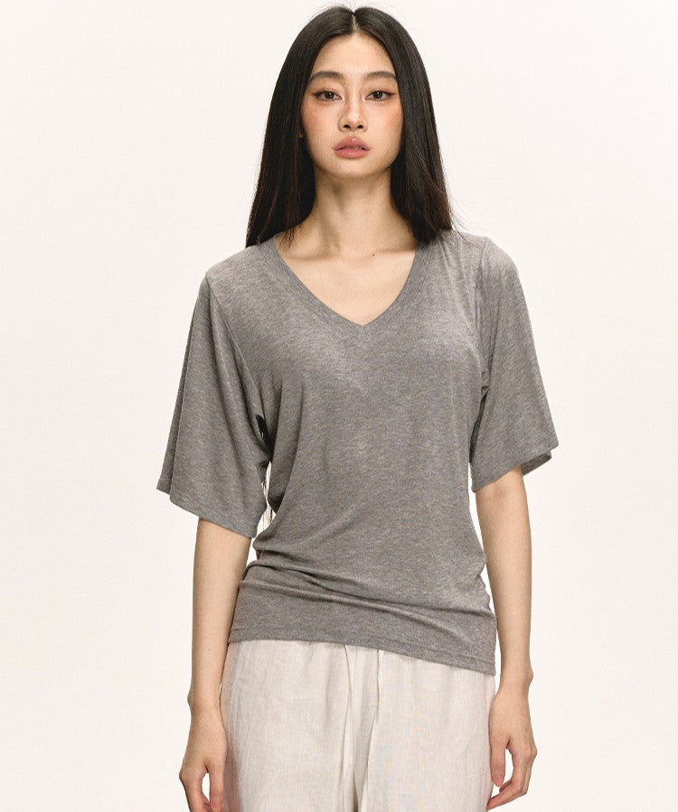 Stretch V-neck T-shirt ANA0027