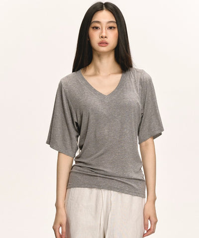 Stretch V-neck T-shirt ANA0027