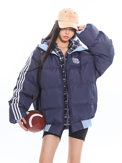 American Retro National Trend Fake Two-piece Plaid Hooded Jacket UNC0185