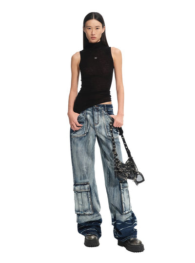 Large Pockets Wide-Leg Jeans NOT0314