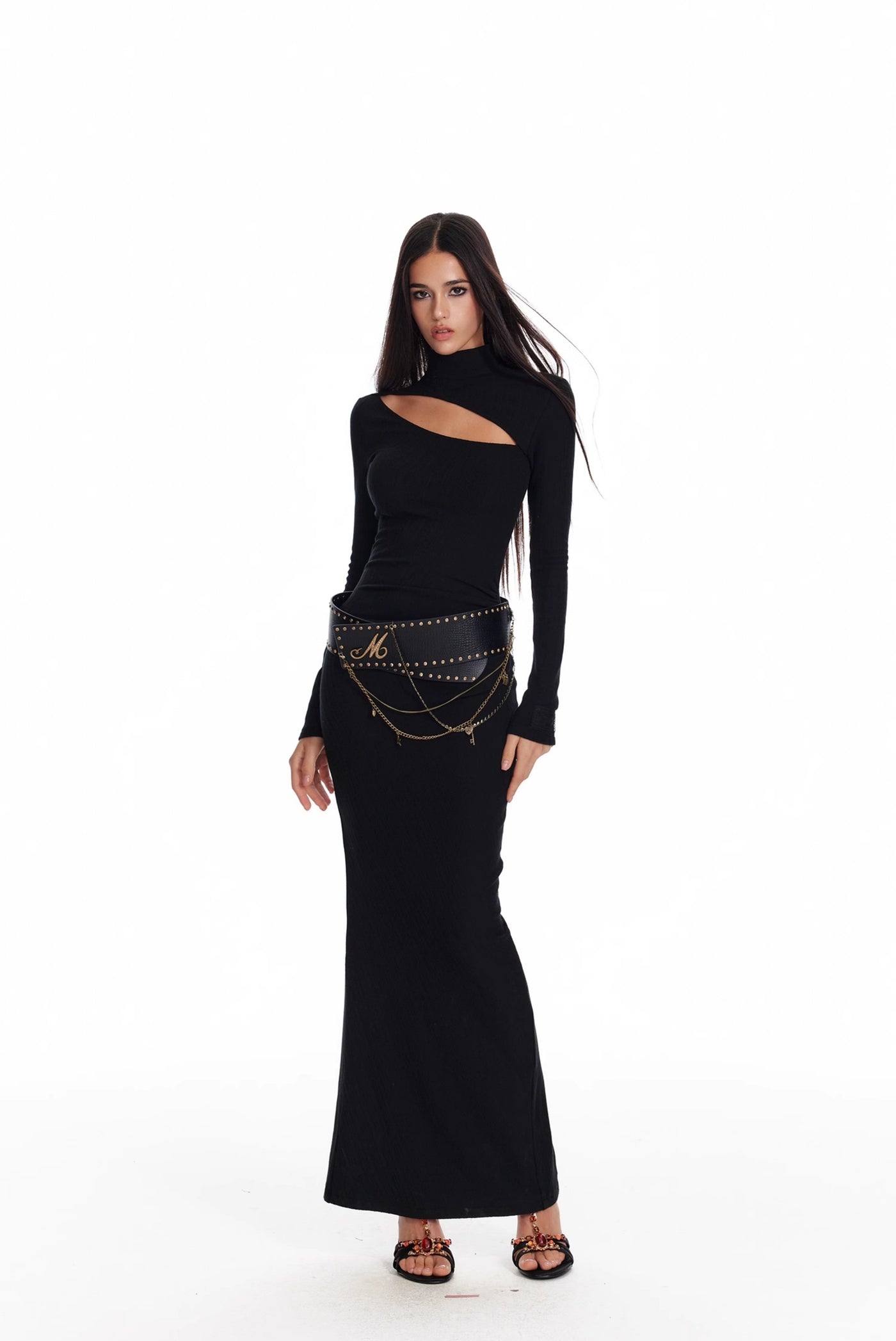 Angel Eyes High-grade Pleated Slim Fit Long Dress 4MU0081