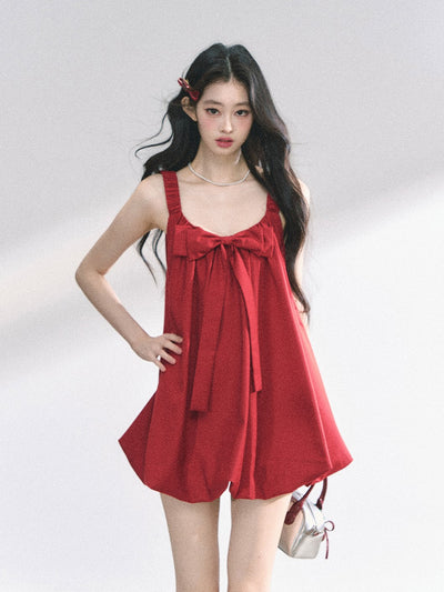 Babydoll Bow Short Dress DIA0464