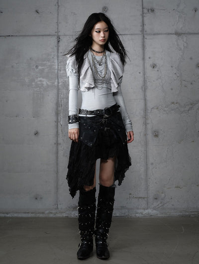 Butterfly Puff Sleeve Print T-shirt NOR0193