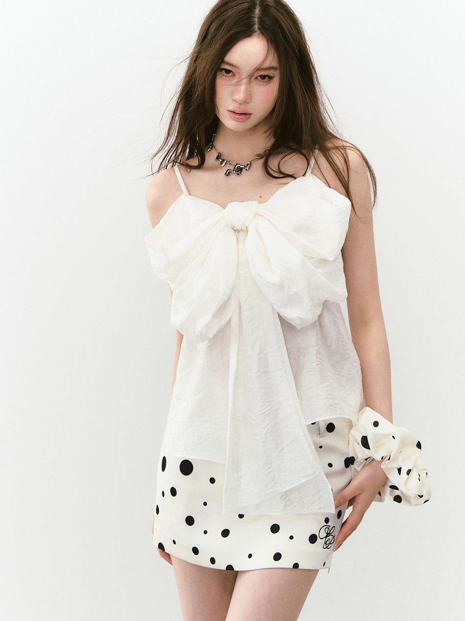 Bow Pleated Thin Camisole VIA0265
