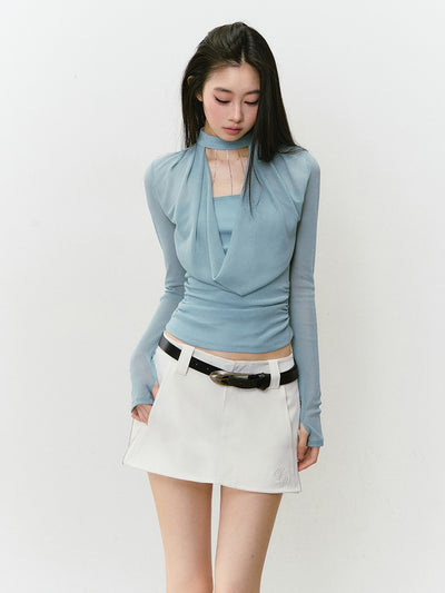 Chain Halter Choker Swing Collar Top VIA0333