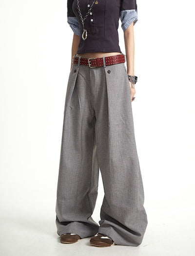 Classic Pleated Suit Wide-leg Pants UNC0267