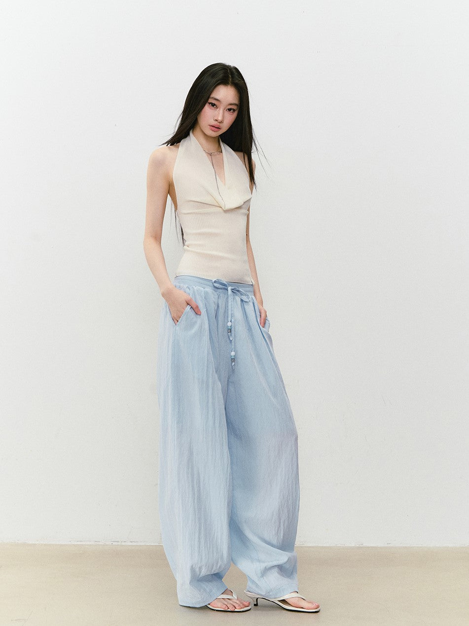 Beaded Drawstring Casual Pants VIA0327