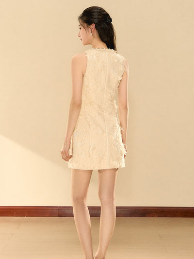 Feathery Sleeveless A-line Dress OSH0138