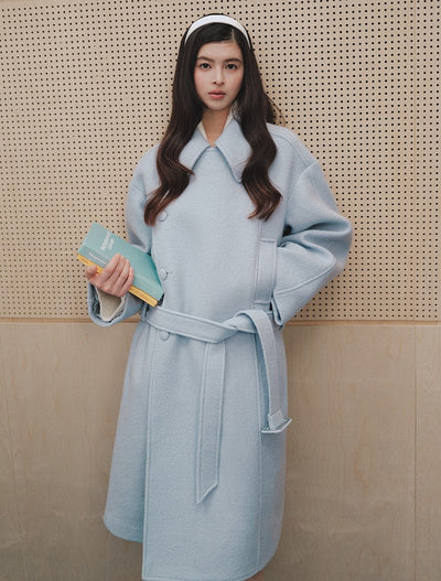 Elegant Mid-Length Wool Belt Coat LAL0244