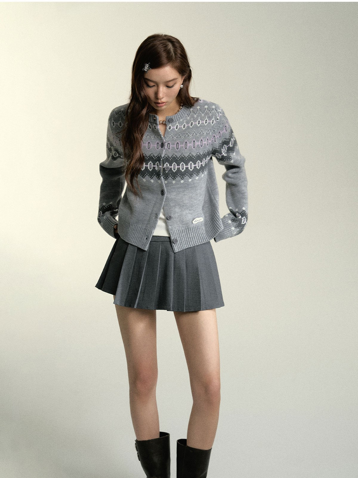 Vintage Wool Fair Isle Sweater Cardigan SOM0067