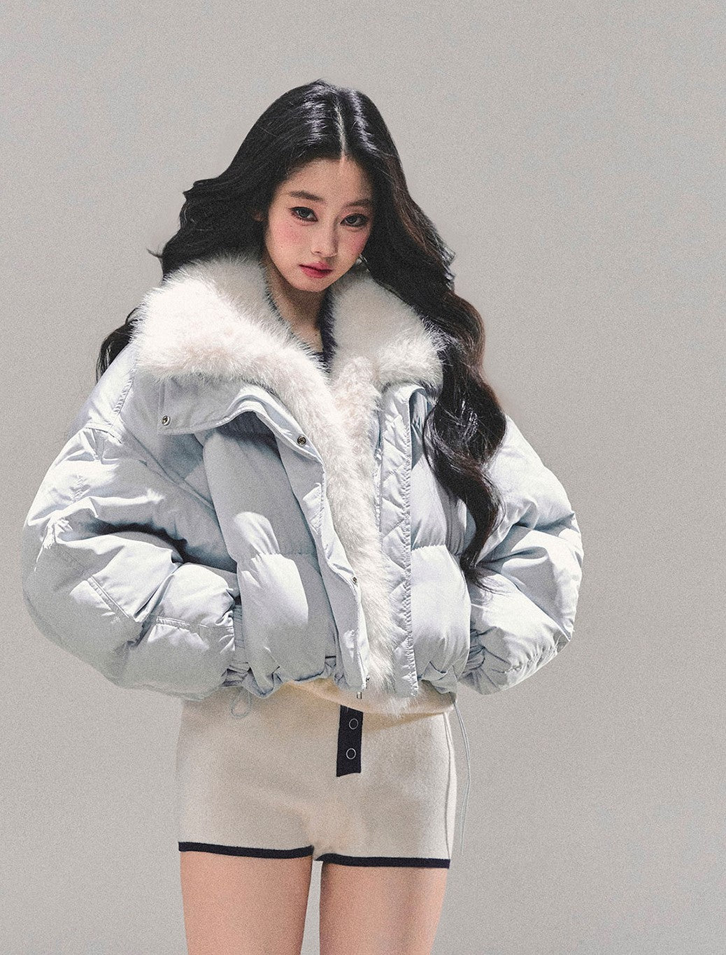 Thickened Warm Fur Short Down Jacket DIA0706