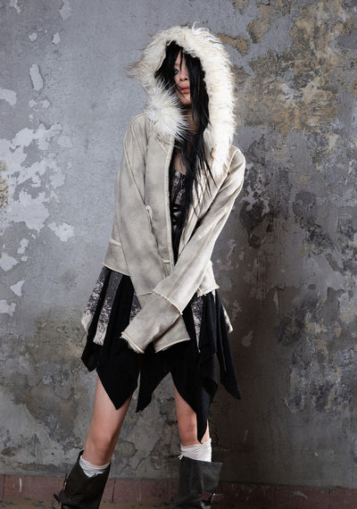 Fur Collar Loose Punk Short Jacket ARI0022