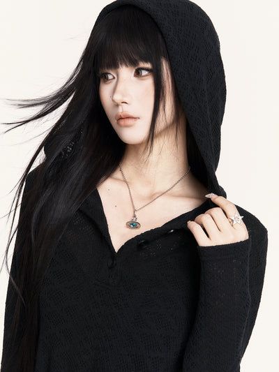 Hooded Long Sleeve Knitted Cake Dress VOC0425