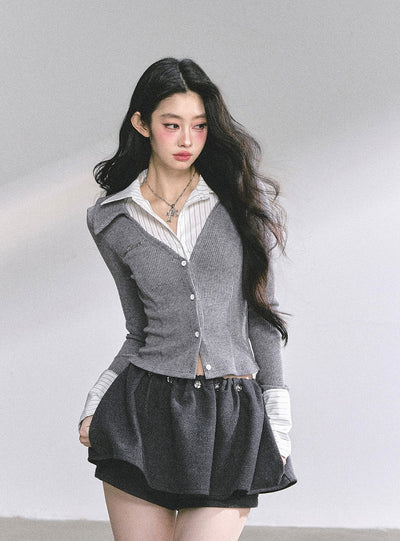 Fake Two-Piece Striped Shirt DIA0568