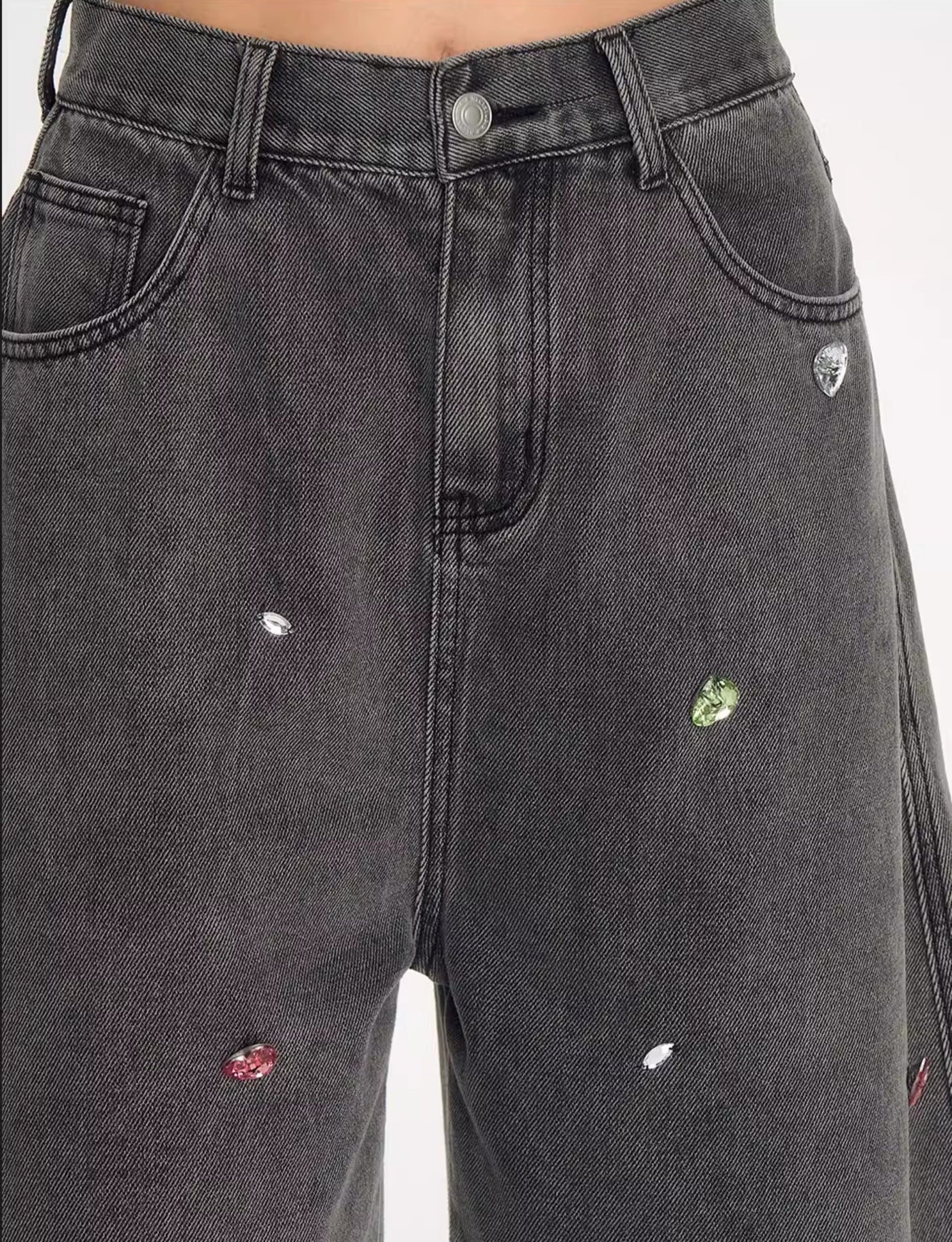Sewing Diamond Design Scimitar Jeans NEC0225