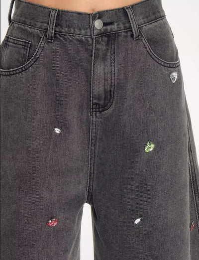 Sewing Diamond Design Scimitar Jeans NEC0225