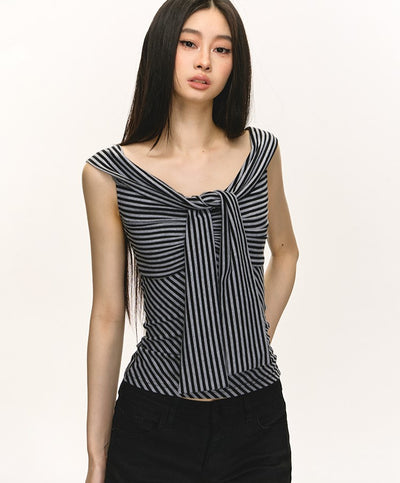 Striped One-shoulder Top ANA0053