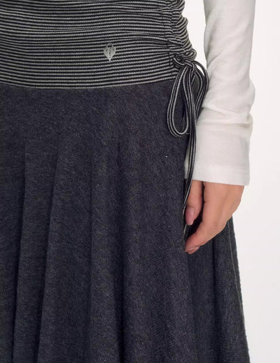 Love Lock Striped Irregular Skirt NEC0226