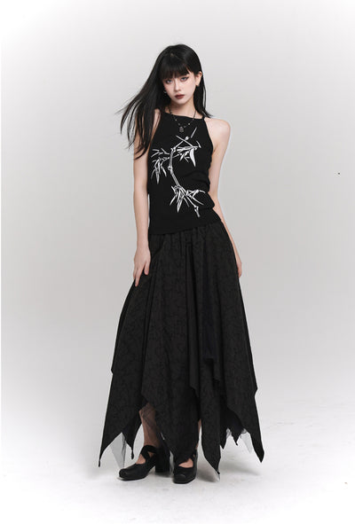 Unique Artistic Black Skirt LAD0063