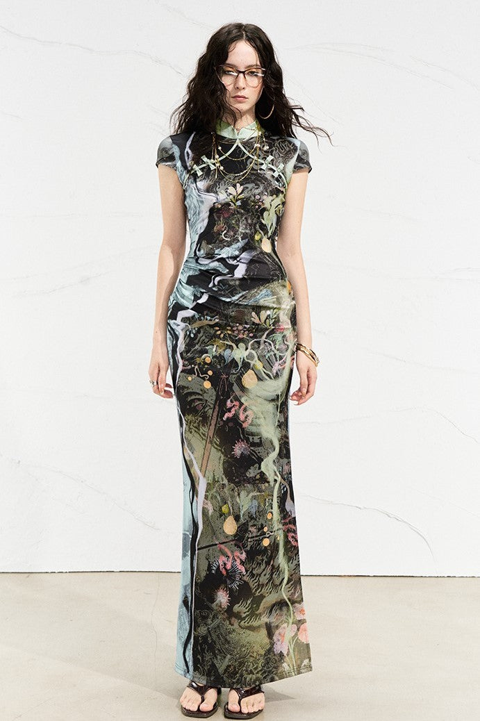 Forest River Printed Dress OFA0253