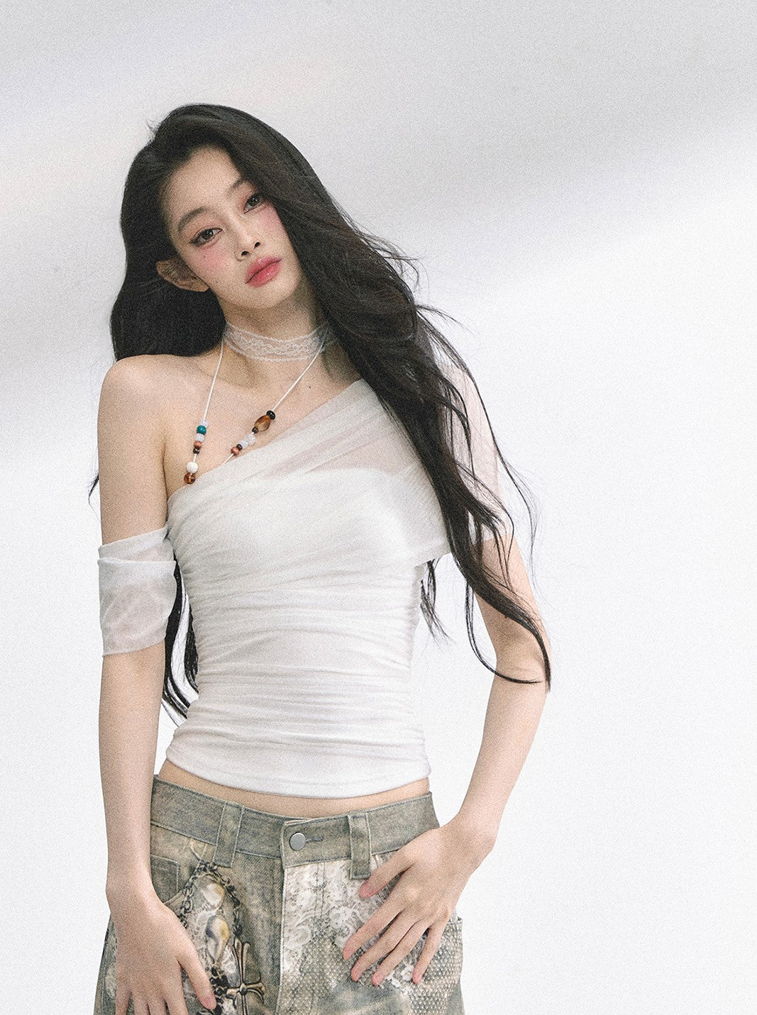 One Shoulder Slimming T-shirt DIA0491