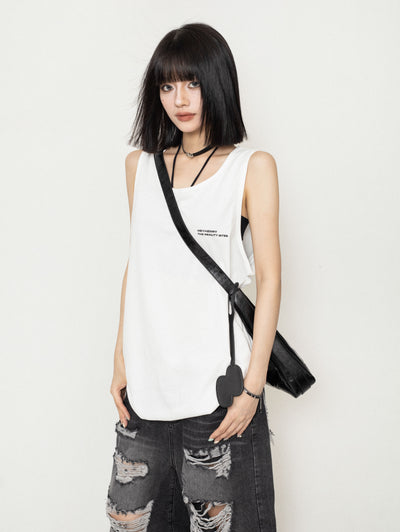 Simple Loose Casual Sleeveless Top ZER0218