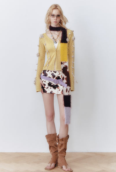 Crochet Flower Knit Cardigan OFA0283