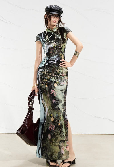 Forest River Printed Dress OFA0253
