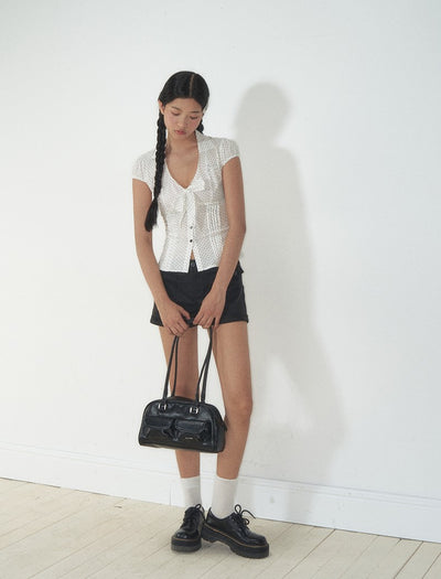 Retro Bow Slim Shirt SOO0004
