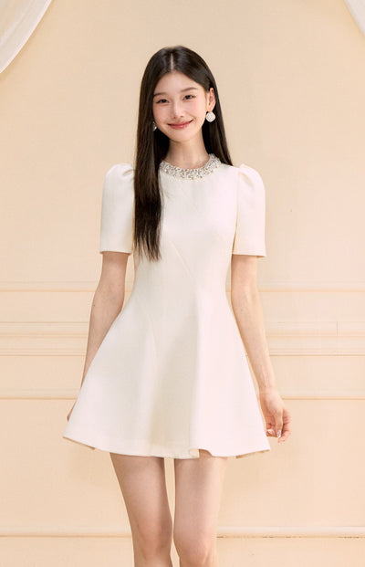 Puff Sleeve Short Umbrella Dress OSH0155