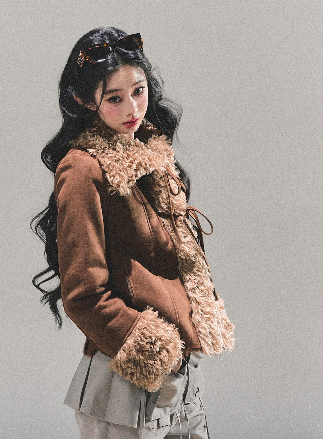 French-style Shearling Plush Cotton Jacket DIA0670