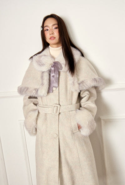 Detachable Cloak Long Woolen Coat LOS0005