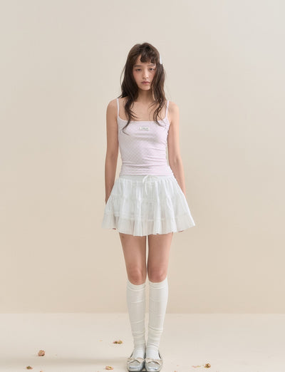 White Lace A-line Tutu Skirt SUN0133
