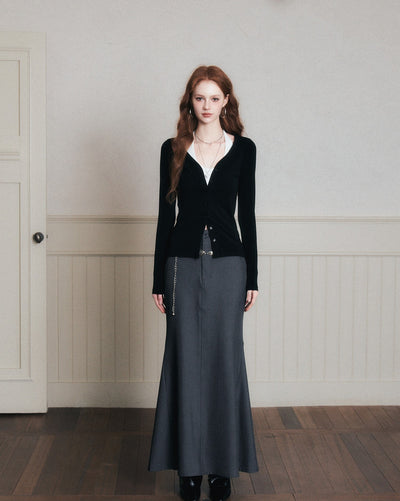 Back Slit Long Fishtail Skirt LUL0178