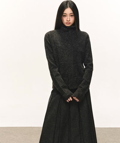 Turtleneck Button Knitted Cardigan ANA0086