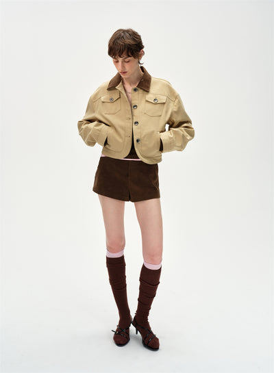 Retro Lapel Design Workwear Jacket CUR0251