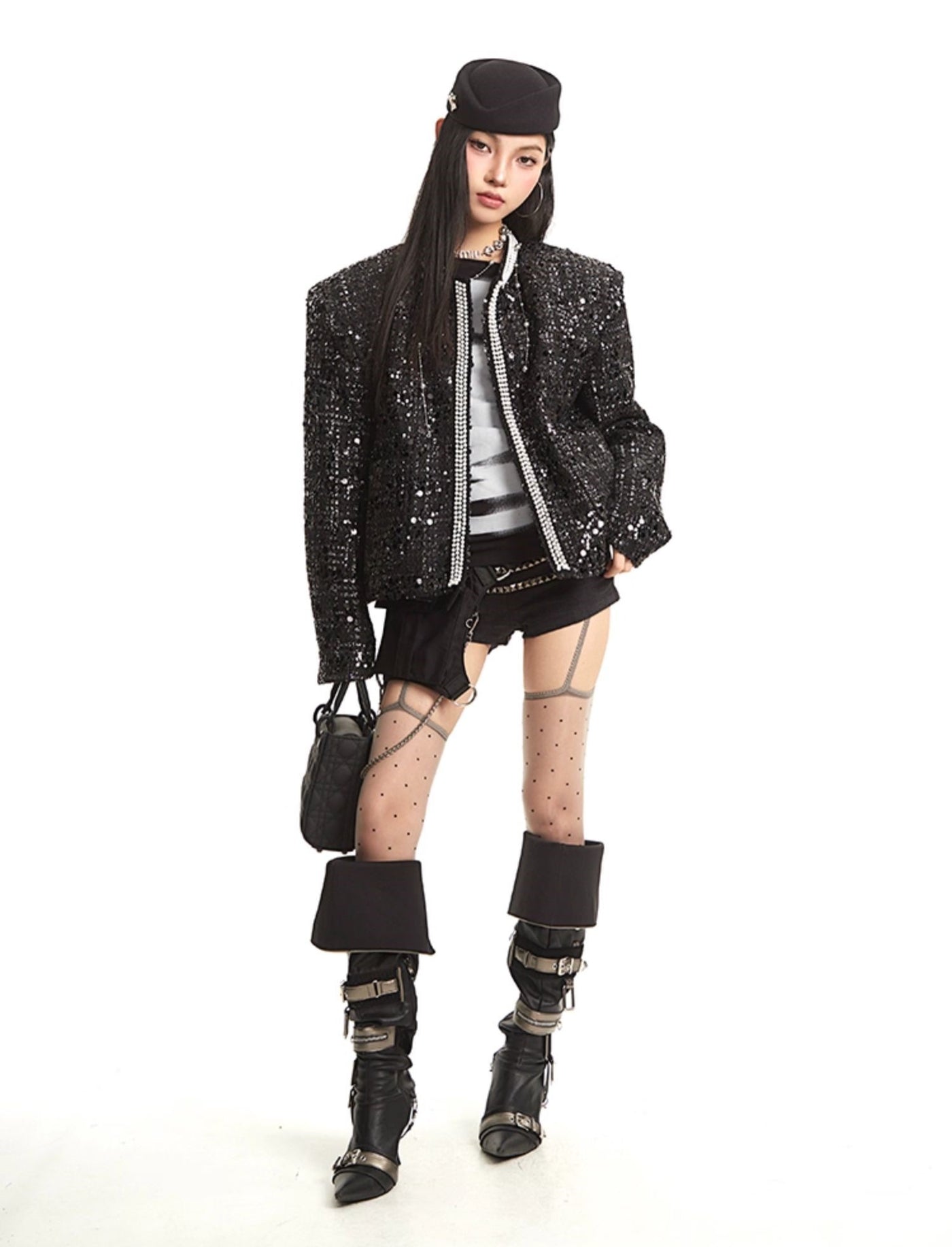Black Luxury Style Long Sleeve Jacket UNC0272