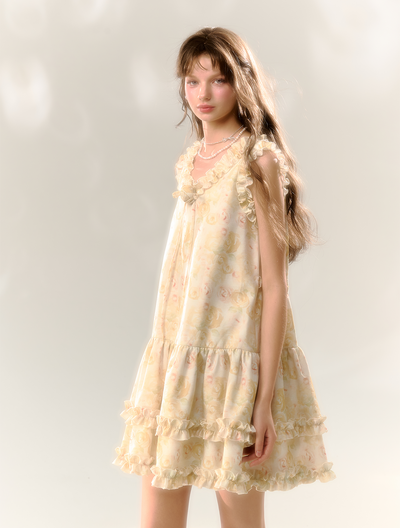 Flower Fairy Sleeveless Suspender A-line Dress SUN0066