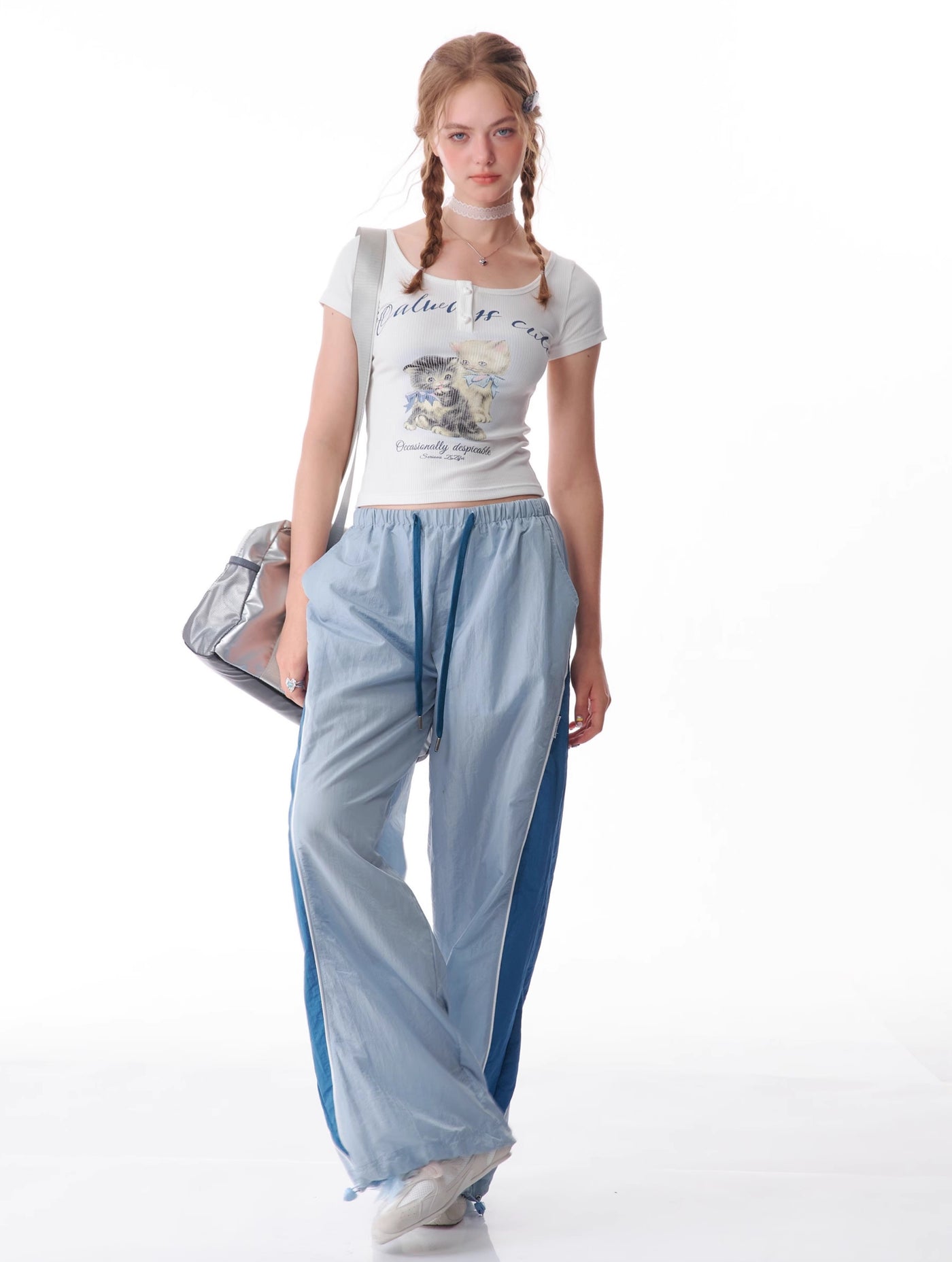 Contrast Color Wide Leg Quick-drying Sports Casual Pants ZIZ0103