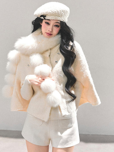 French-style Knitted Cape Cardigan DIA0689