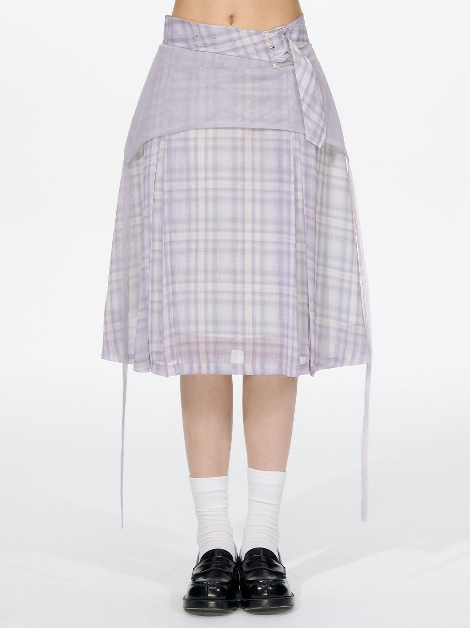 Plaid Chiffon Shirt/Skirt NEC0201