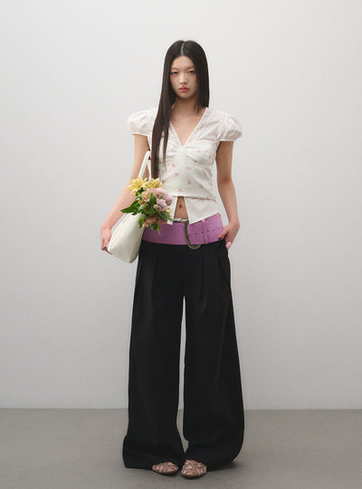 Low Waist Wide Leg Suit Pants LAL0166
