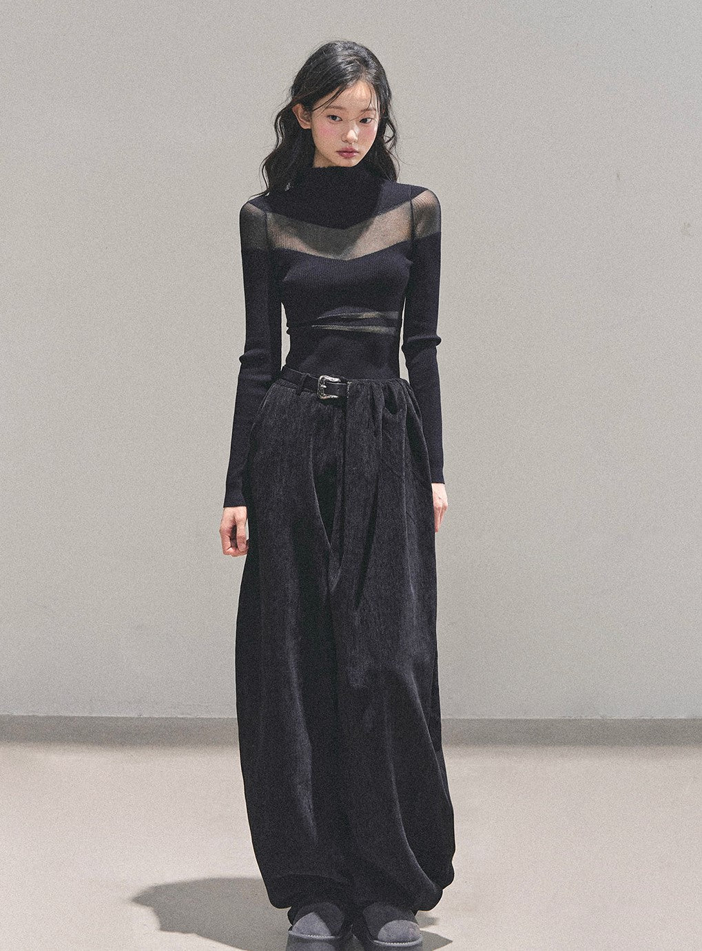 Loose Wide-Leg Belt Pants DIA0716