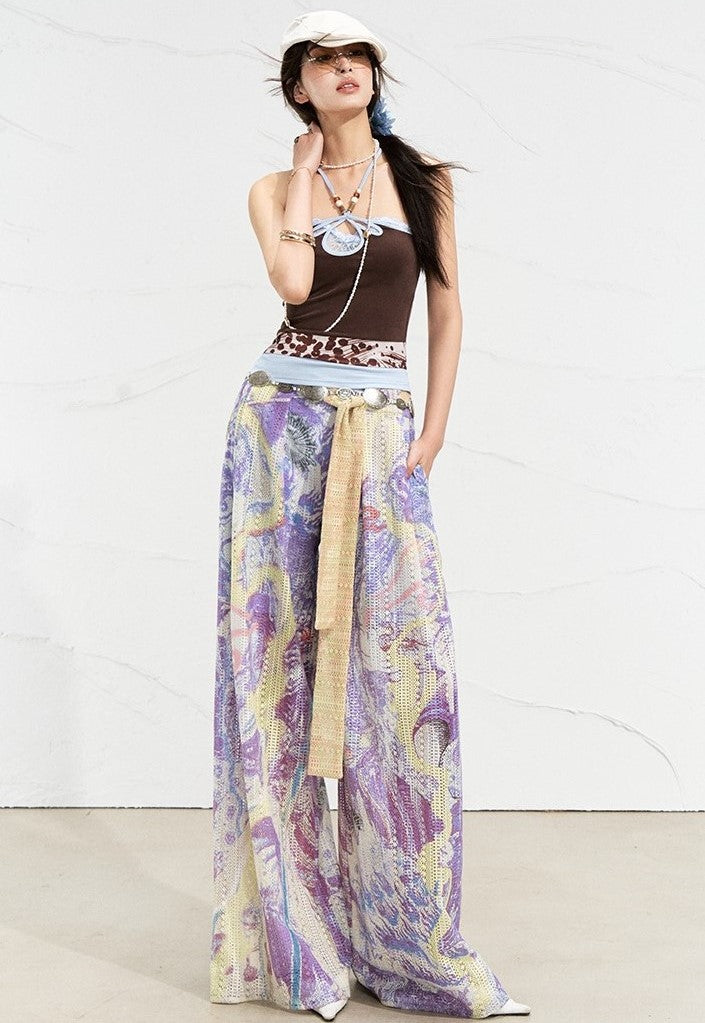 Natural Gauze Printed Pants OFA0255