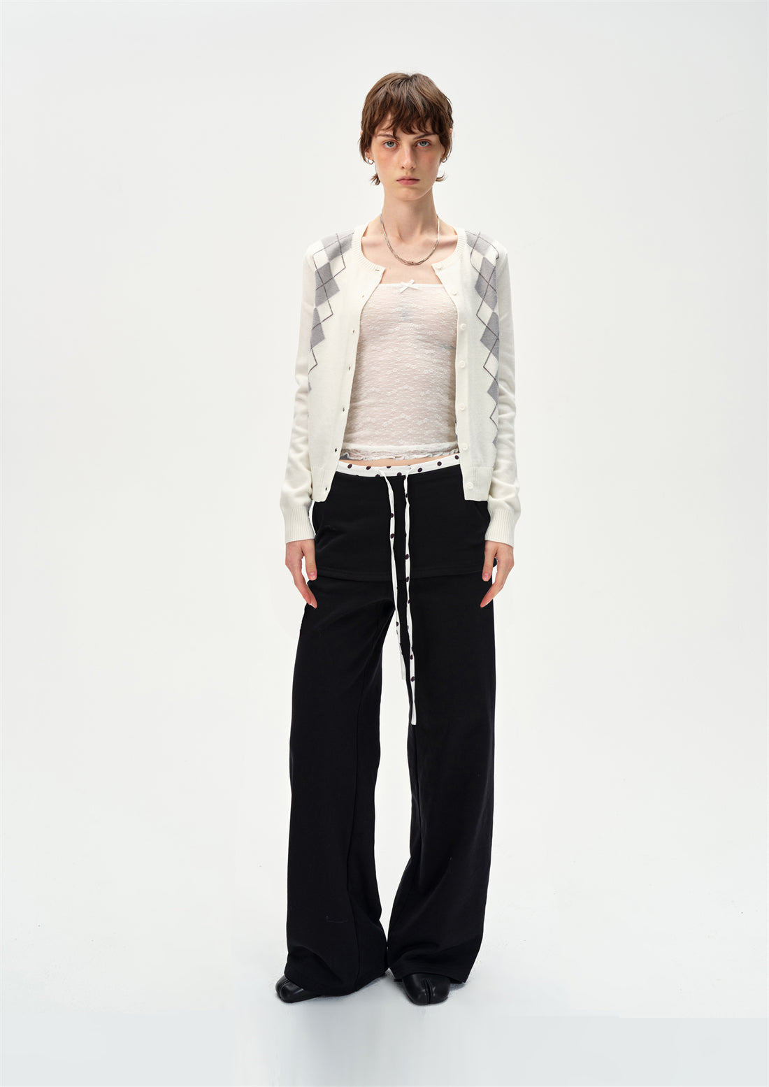 Diamond-shaped Knitted Cardigan CUR0256