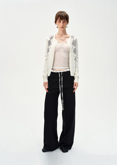 Diamond-shaped Knitted Cardigan CUR0256