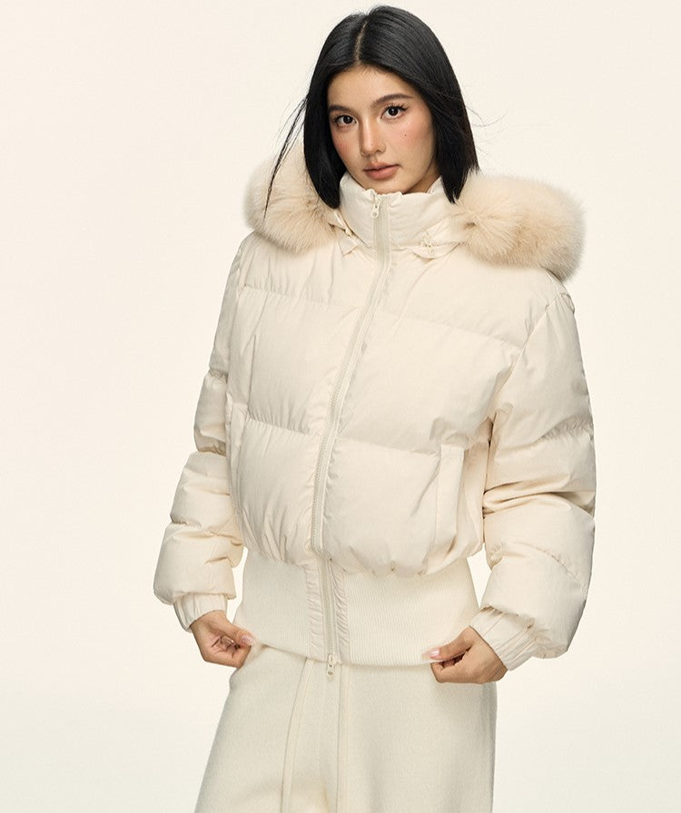 Fur Collar Hooded Short Down Jacket ANA0092