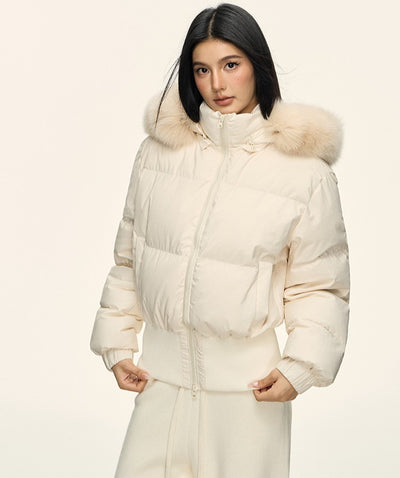Fur Collar Hooded Short Down Jacket ANA0092